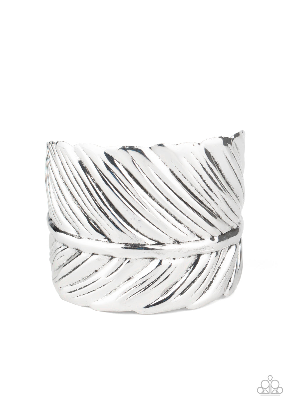 WHERE THERES A QUILL, THERES A WAY - SILVER FEATHER CUFF BRACELET