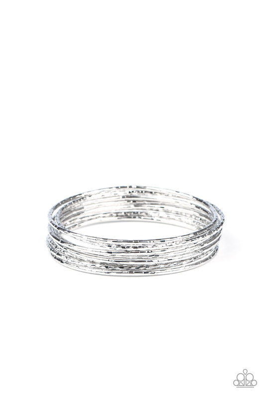 THANKS FOR GLISTENING - SILVER BANGLES SET OF 8 BRACELETS