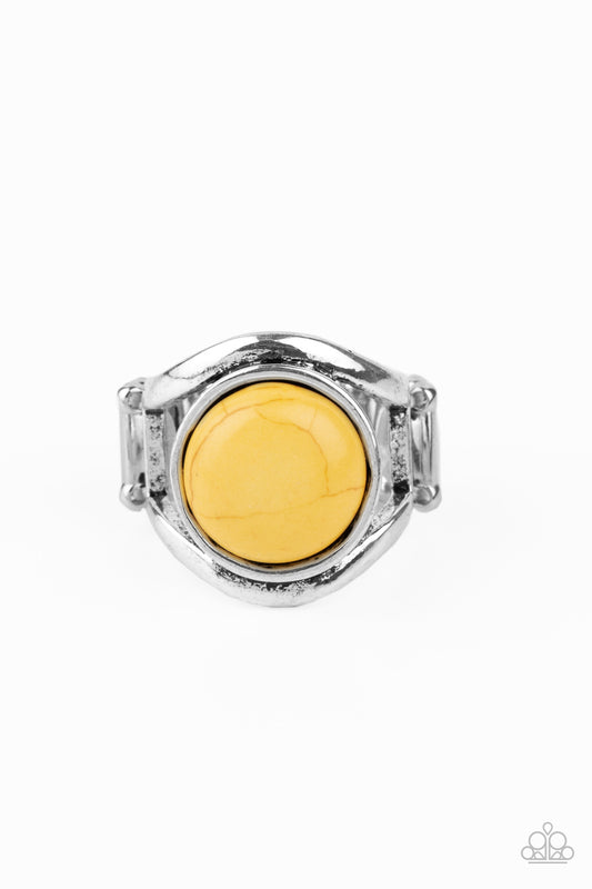 MOJAVE NATIVE - YELLOW SAND STONE CRACKLE RING