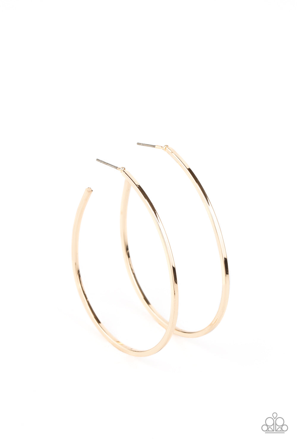 COOL CURVES - GOLD SLEEK LARGE HOOP EARRINGS