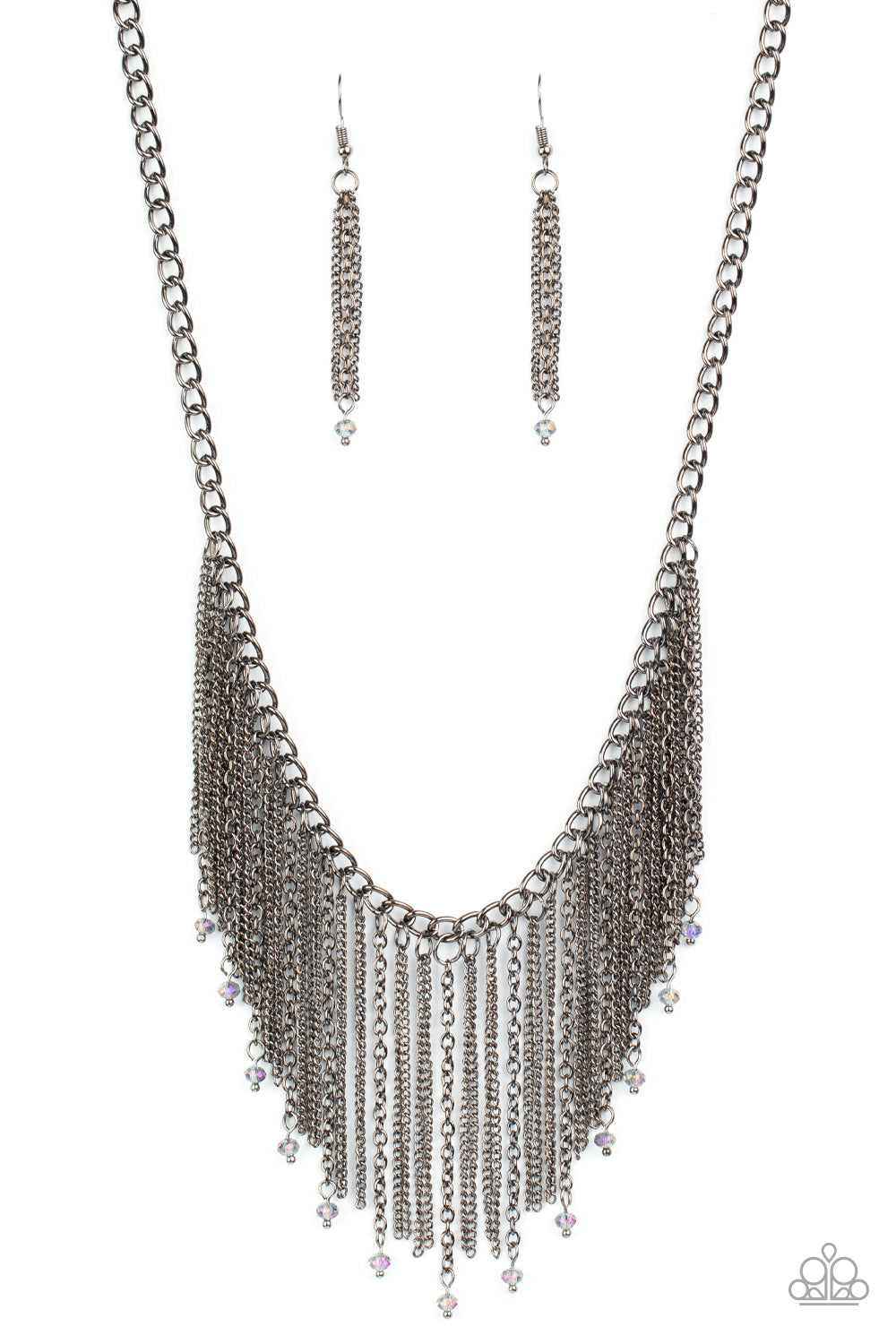 CUE THE FIREWORKS - MULTI OIL SPILL FRINGE NECKLACE