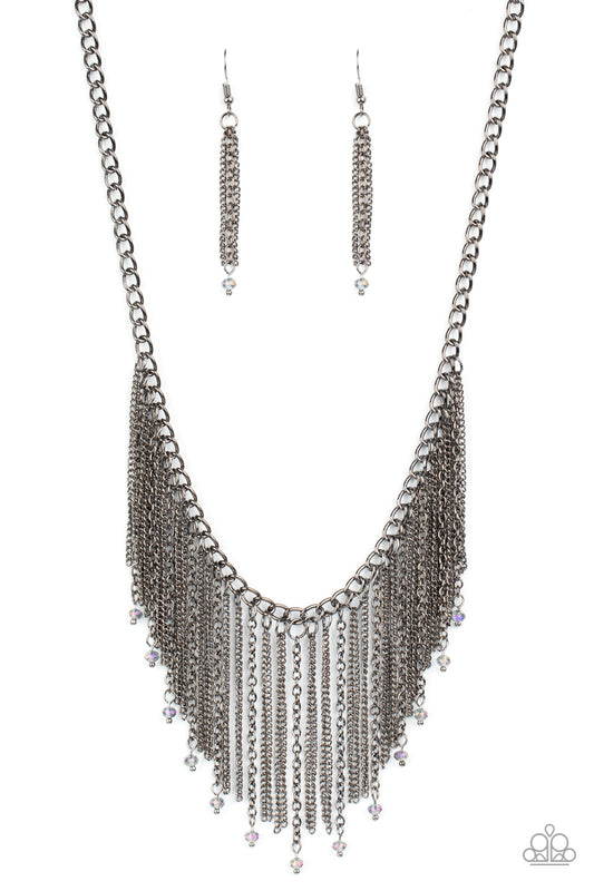 CUE THE FIREWORKS - MULTI OIL SPILL FRINGE NECKLACE