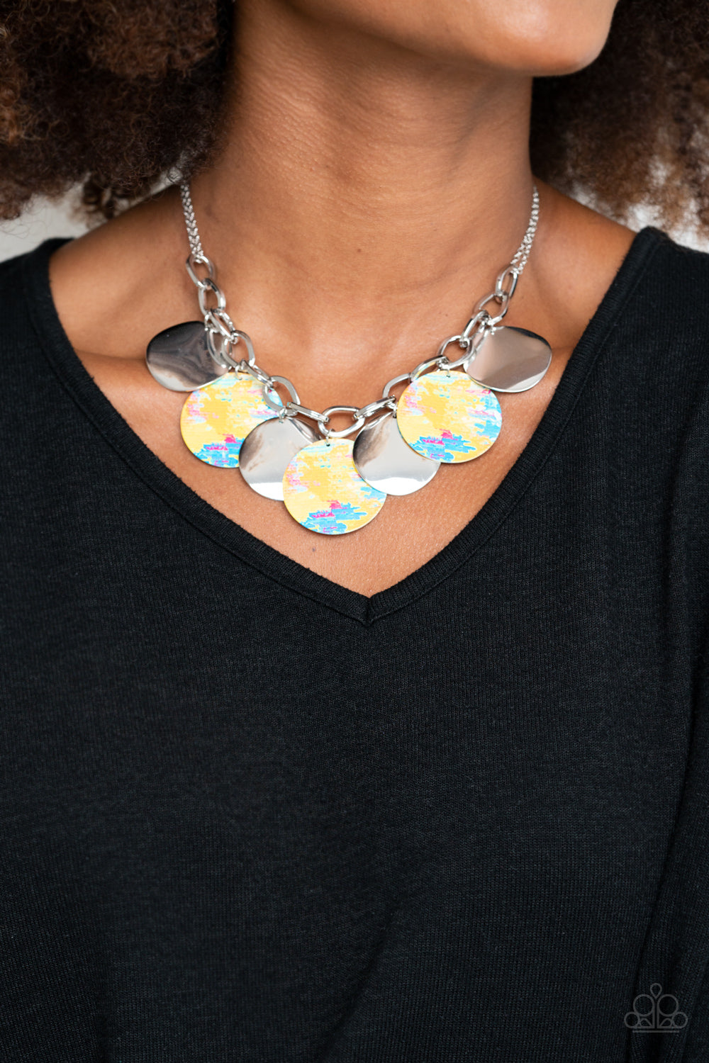 TIE DYE DRAMA - YELLOW CHARM NECKLACE