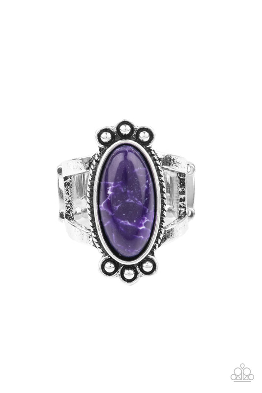 PSYCHEDELIC DESERTS - PURPLE STONE OVAL RING