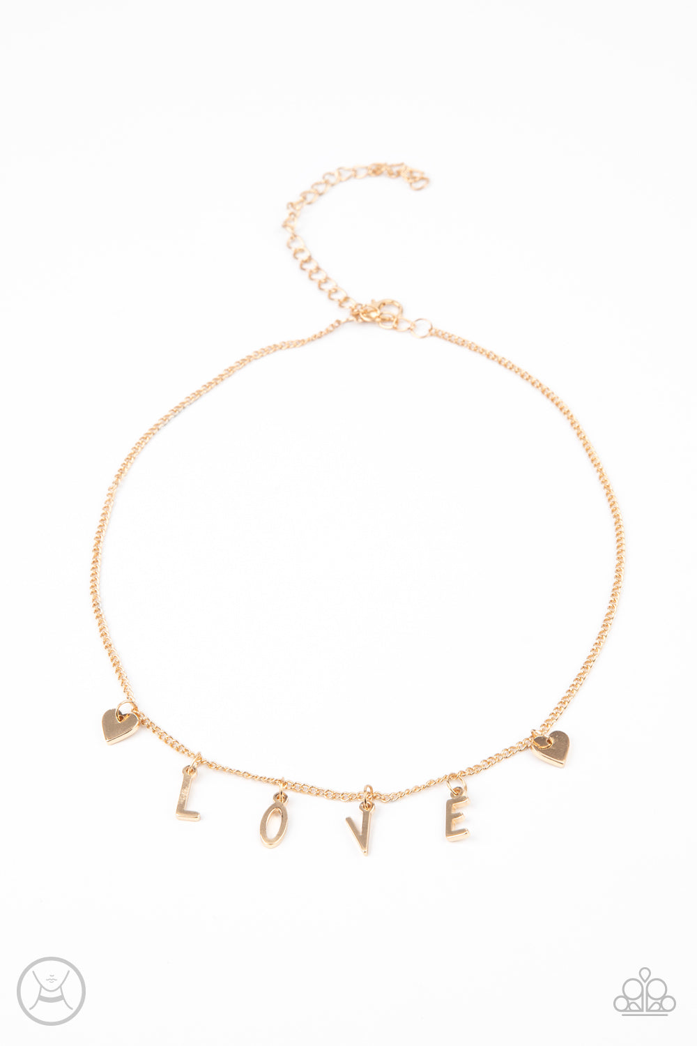 LOVE CONQUERS ALL - GOLD LETTERS NECKLACE