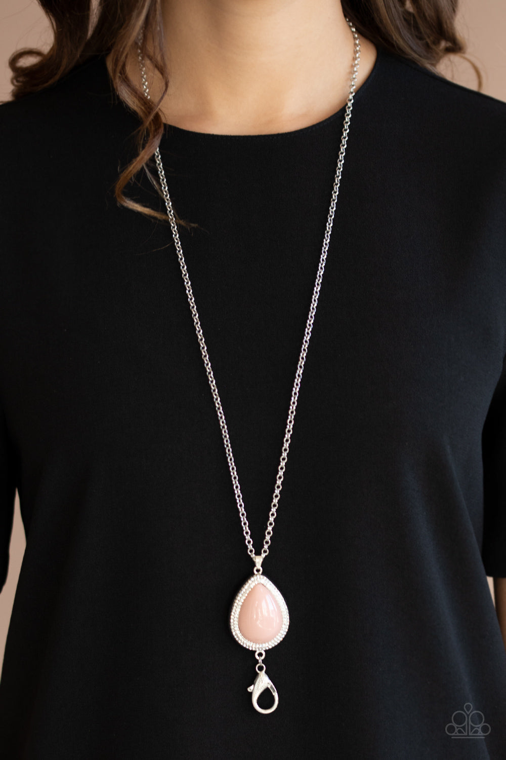 RAZZLE DAZZLE DIVA - PINK TEARDROP LANYARD NECKLACE