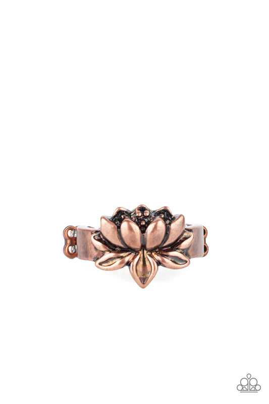 LOTUS CROWNS - COPPER LOTUS FLOWER BLOSSOM BLOOM RING