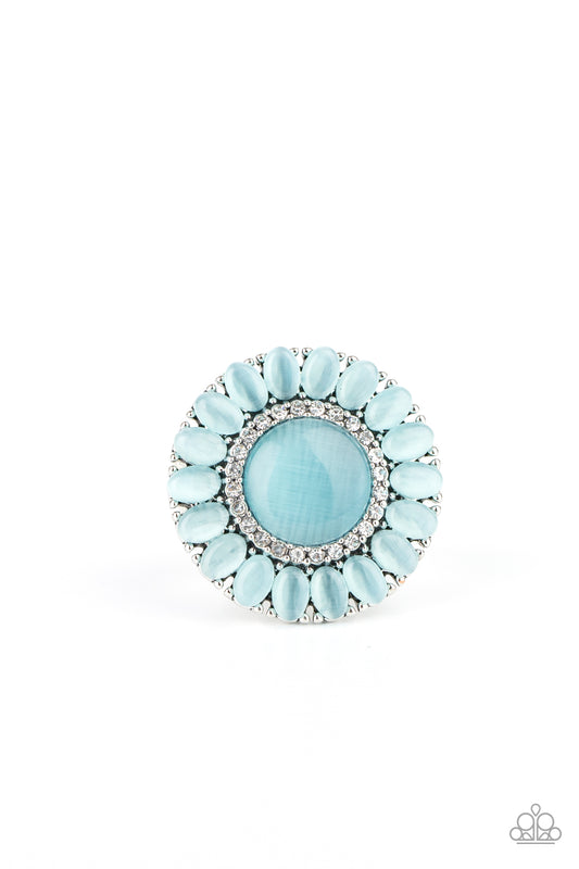 ELEGANTLY EDEN - BLUE FLORAL FLOWER MOONSTONE RING