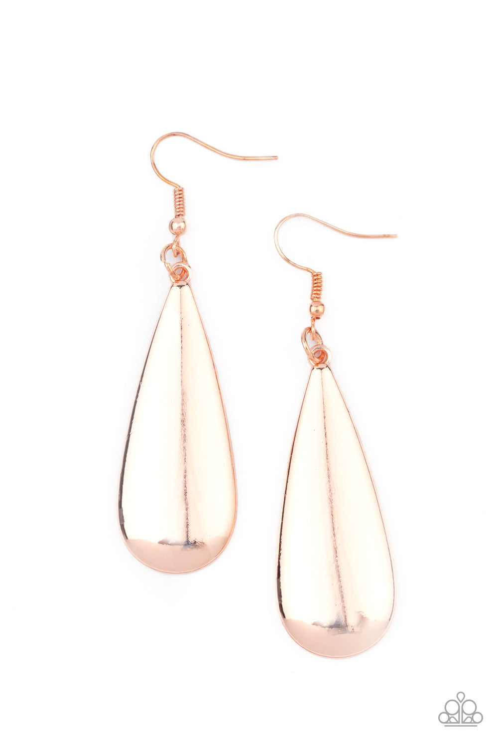 THE DROP OFF - ROSE GOLD TEXTURED TEARDROP PENDANT EARRINGS