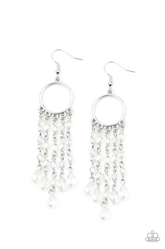 DAZZLING DELICIOUS - WHITE IRIDESCENT EARRINGS