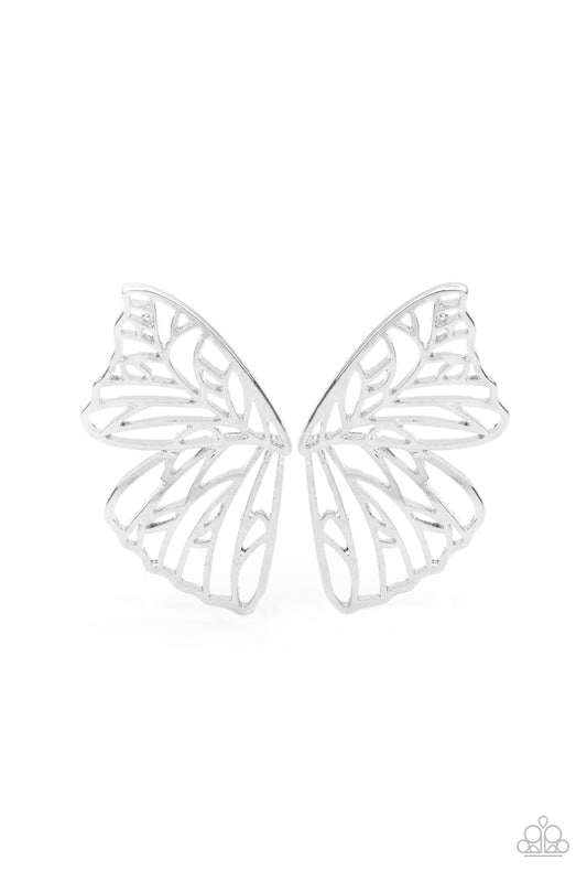 BUTTERFLY FRILLS - SILVER BUTTERFLY EARRINGS LIFE OF THE PARTY AUGUST 2021