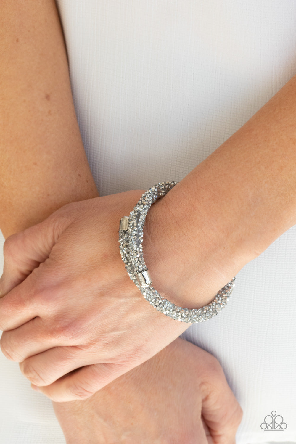 ROLL OUT THE GLITZ - SILVER COIL BRACELET LIFE OF THE PARTY AUGUST 2021