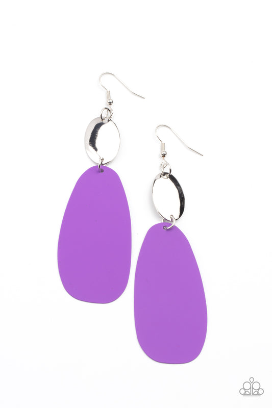 VIVACIOUSLY VOGUE - PURPLE PADDLE EARRINGS
