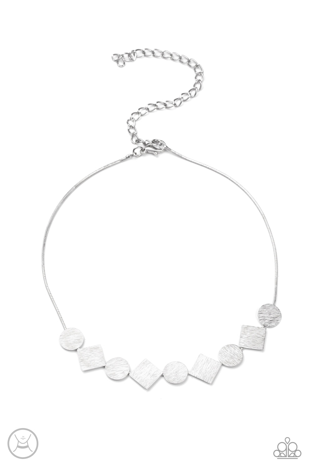 DONT GET BENT OUT OF SHAPE - SILVER GEOMETRIC CHOKER NECKLACE