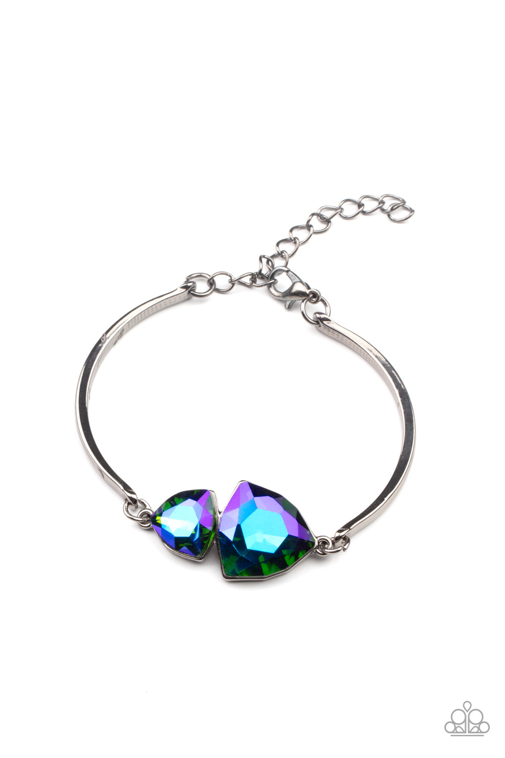 DEEP SPACE SHIMMER - MULTI OIL SPILL BLUE PURPLE IRIDESCENT BRACELET