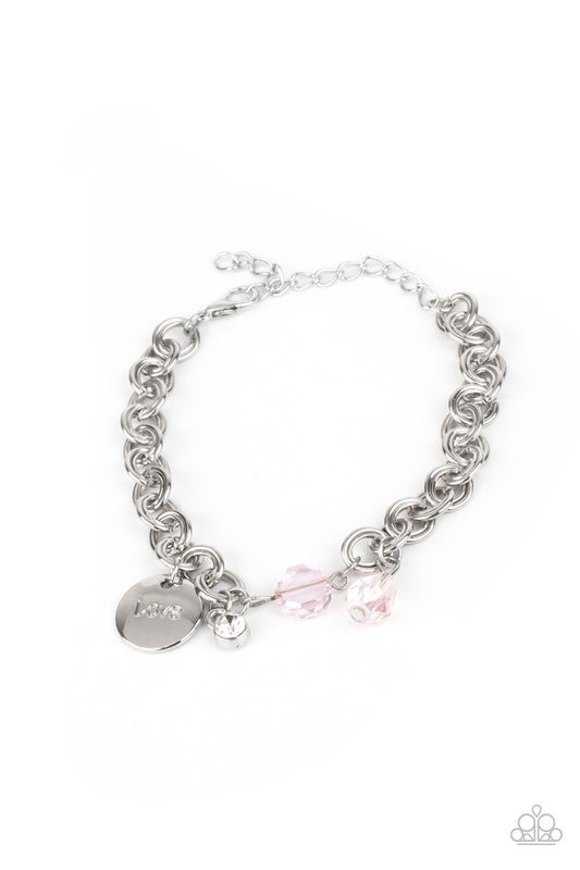 LOVABLE LUSTER - PINK CRYSTALS CHARM BRACELET