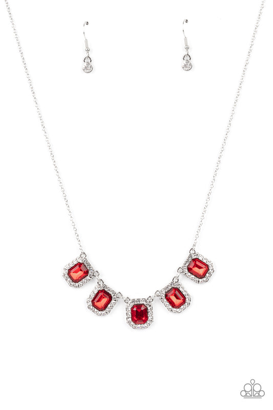 NEXT LEVEL LUSTER - RED RUBY RHINESTONES NECKLACE