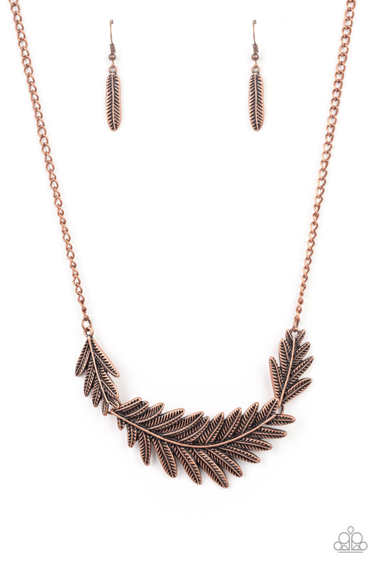 QUEEN OF THE QUILL - COPPER LEAF BRANCH NECKLACE