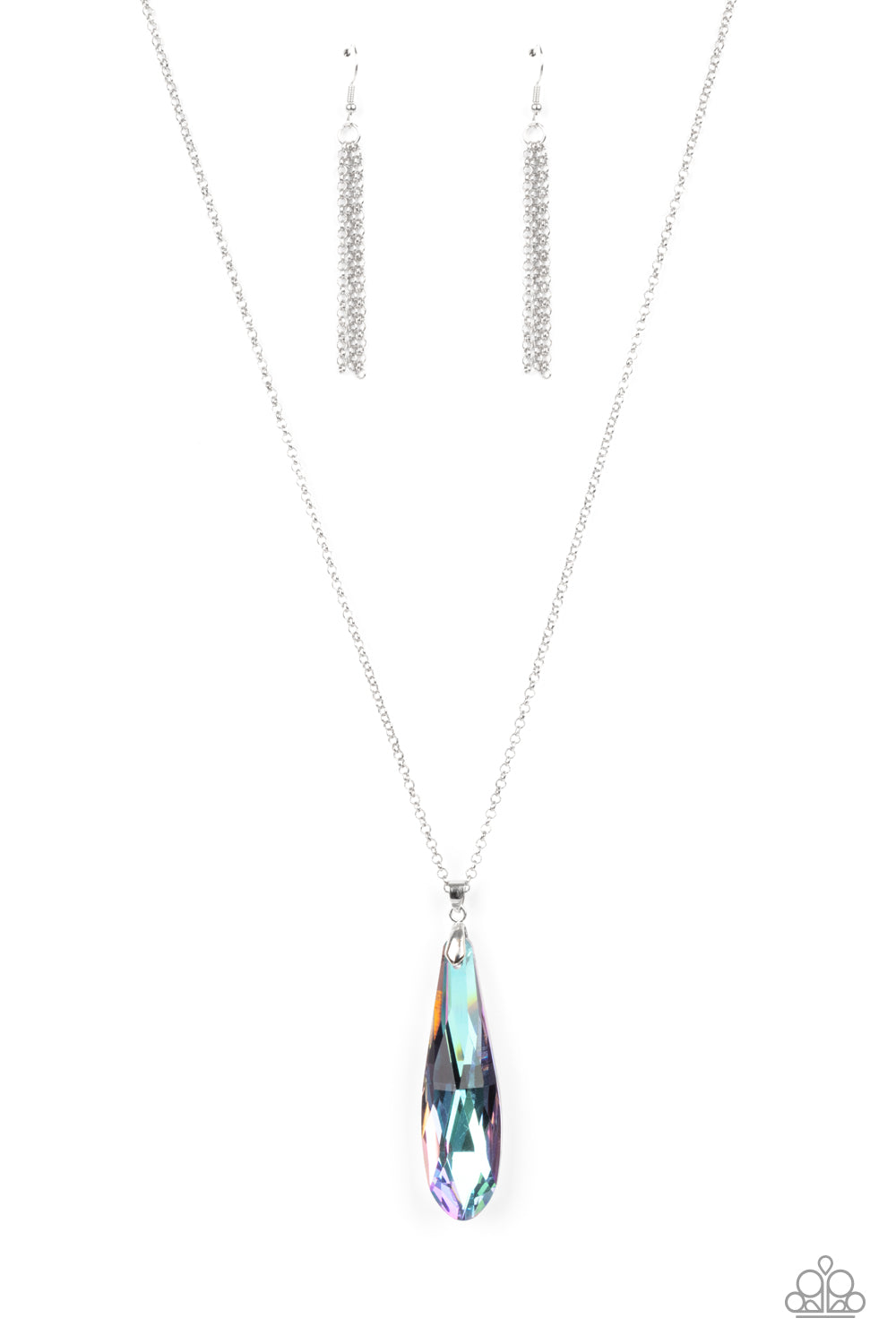 RIVAL-WORTHY REFINEMENT - PURPLE IRIDESCENT TEARDROP NECKLACE