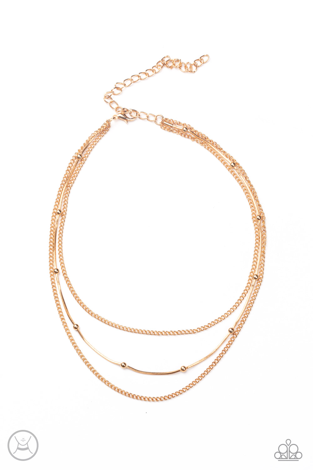 SUBTLY STUNNING - GOLD MULTI LAYER DAINTY CHOKER NECKLACE