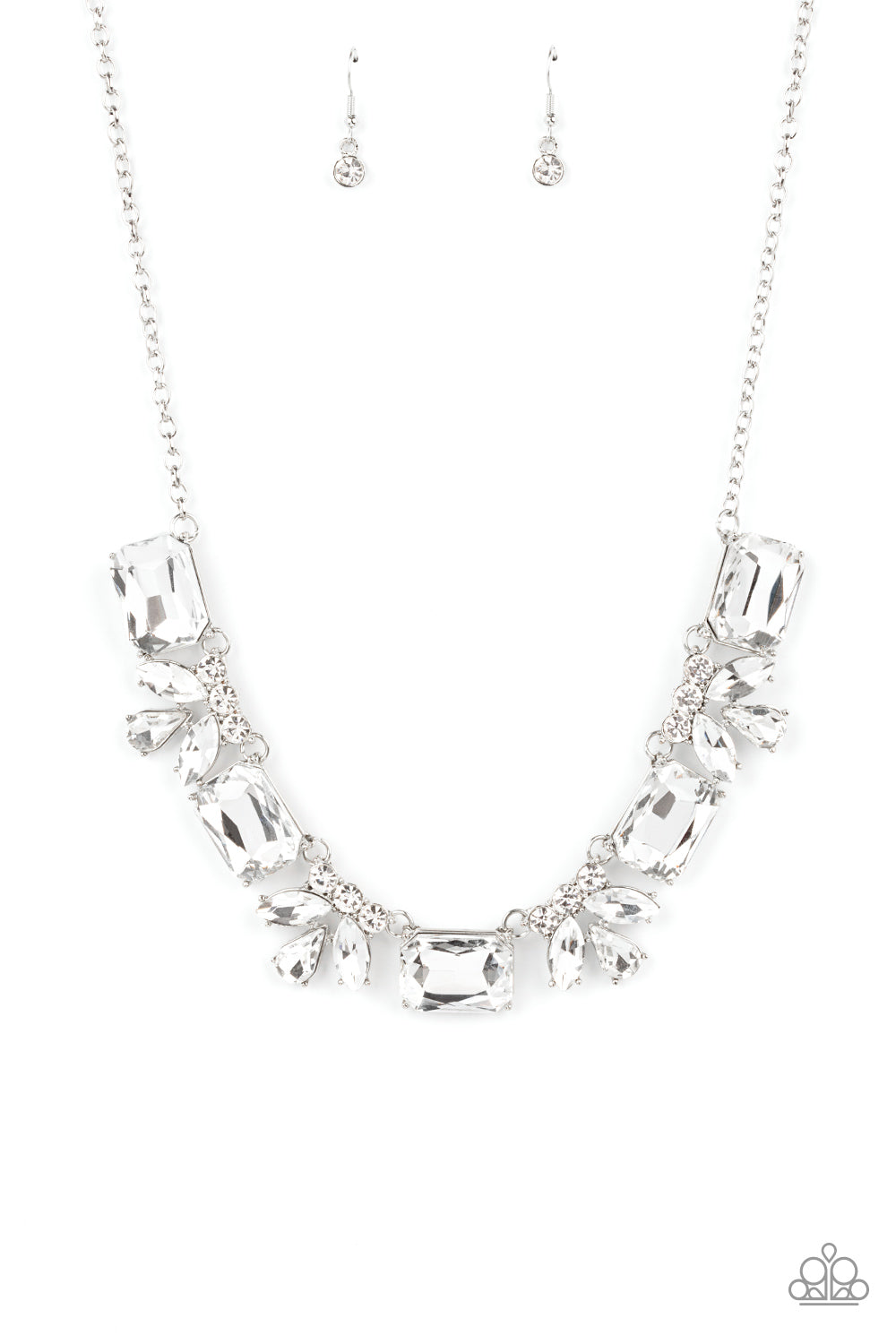 LONG LIVE SPARKLE - WHITE RHINESTONES GLAM NECKLACE