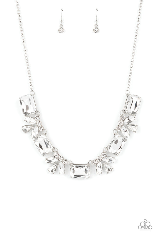 LONG LIVE SPARKLE - WHITE RHINESTONES GLAM NECKLACE