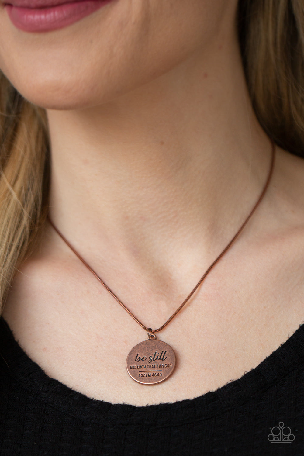 BE STILL - COPPER INSPIRATIONAL NECKLACE