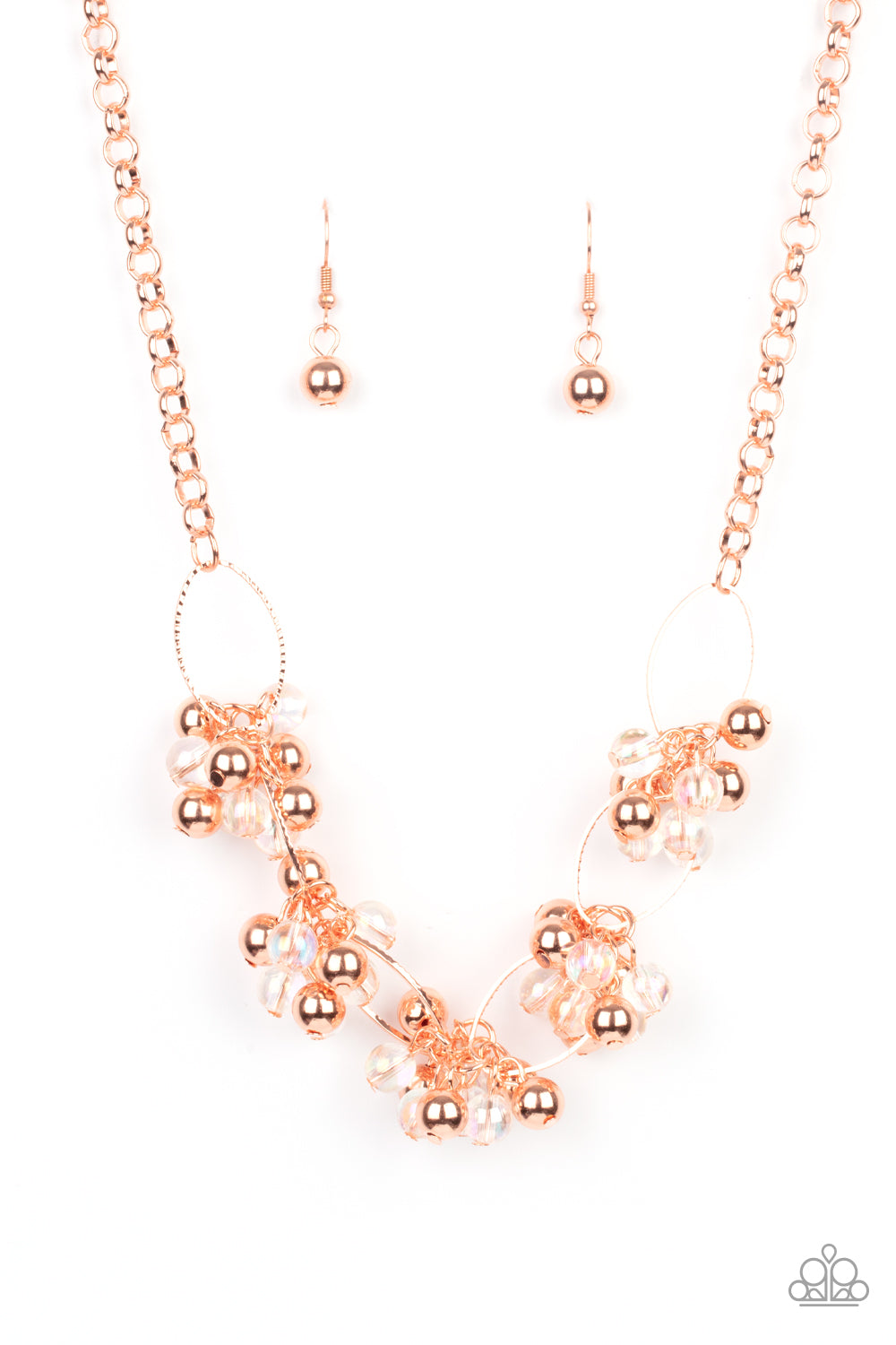 EFFERVESCENT ENSEMBLE - COPPER IRIDESCENT CLUSTER NECKLACE