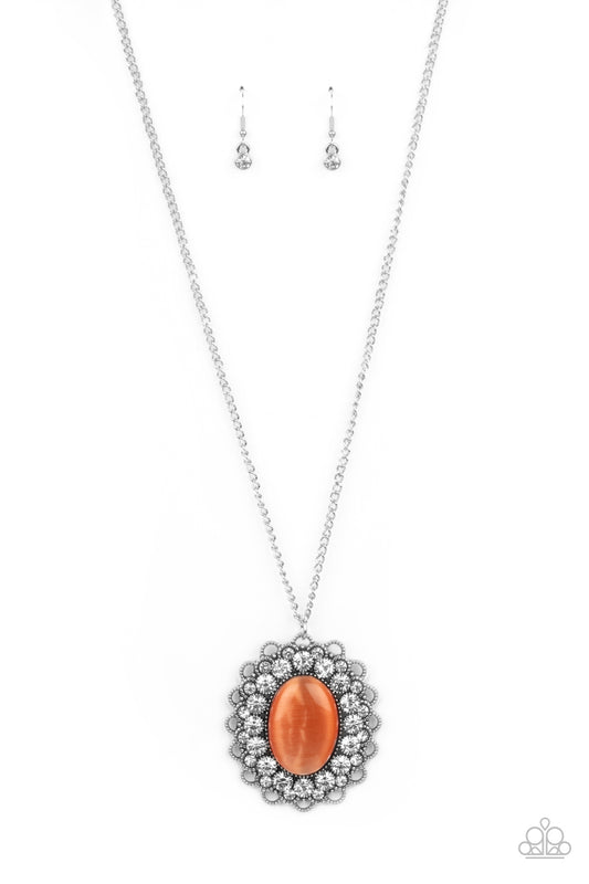 OH MY MEDALLION - ORANGE MOONSTONE NECKLACE