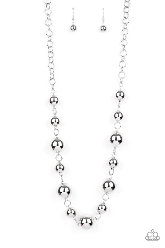 COMMANDING COMPOSURE - SILVER BEADS NECKLACE