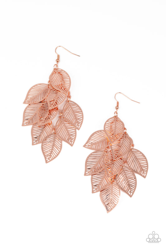 LIMITLESSLY LEAFY - COPPER LEAVES CHIME EARRINGS