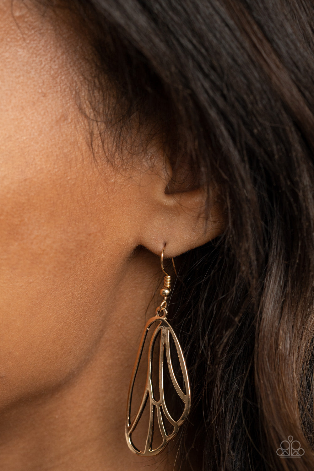 TURN INTO A BUTTERFLY - GOLD WING EARRINGS