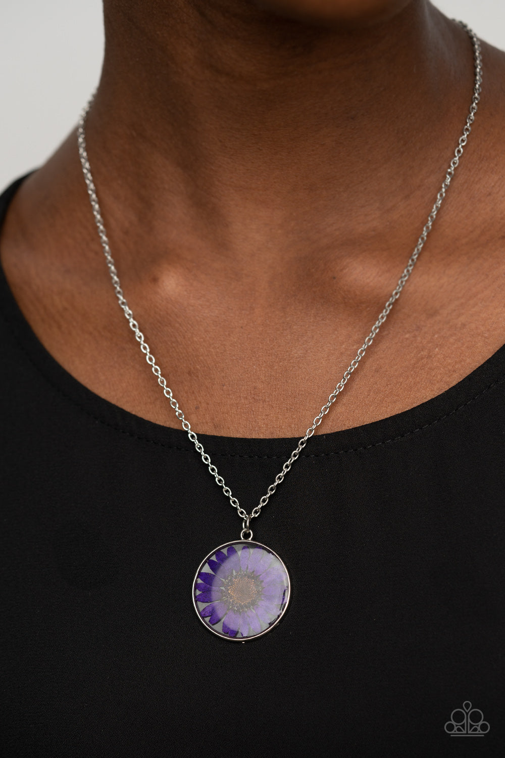 PRAIRIE PROMENADE - PURPLE DRIED FLOWER NECKLACE