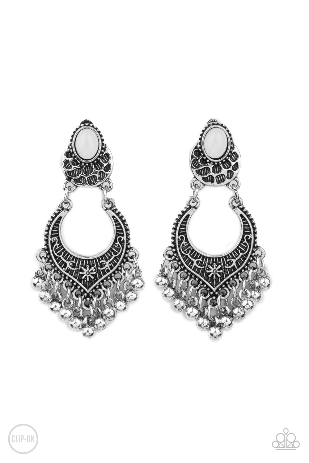 SUMMERY GARDENS - WHITE CLIPON EARRINGS