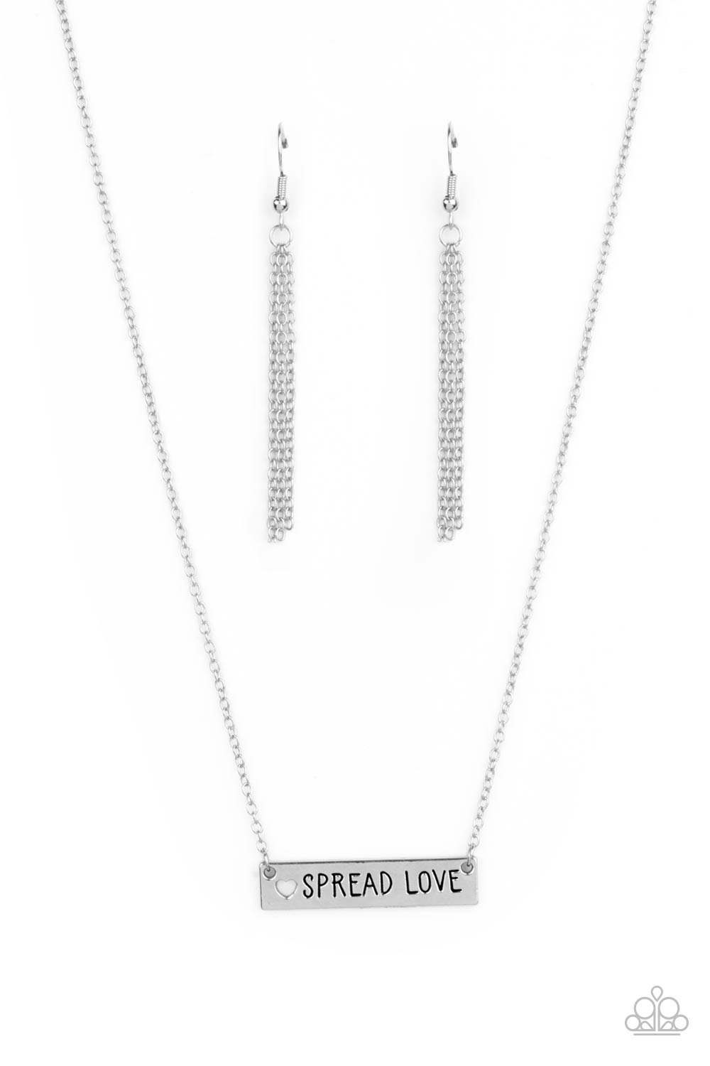 SPREAD LOVE - SILVER INSPIRATIONAL NECKLACE