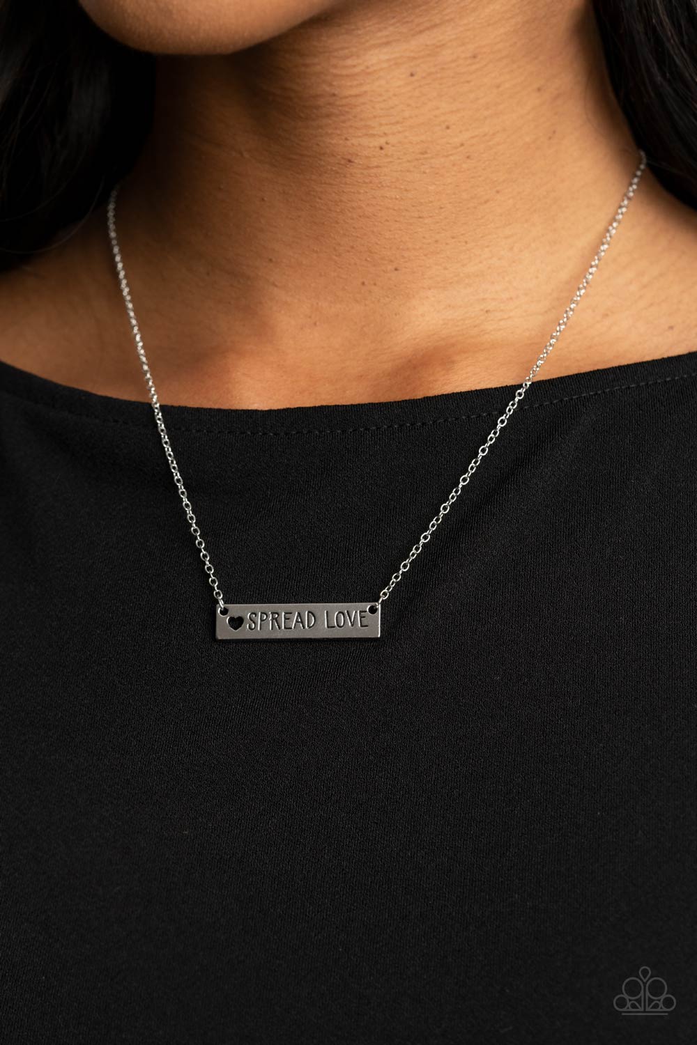 SPREAD LOVE - SILVER INSPIRATIONAL NECKLACE