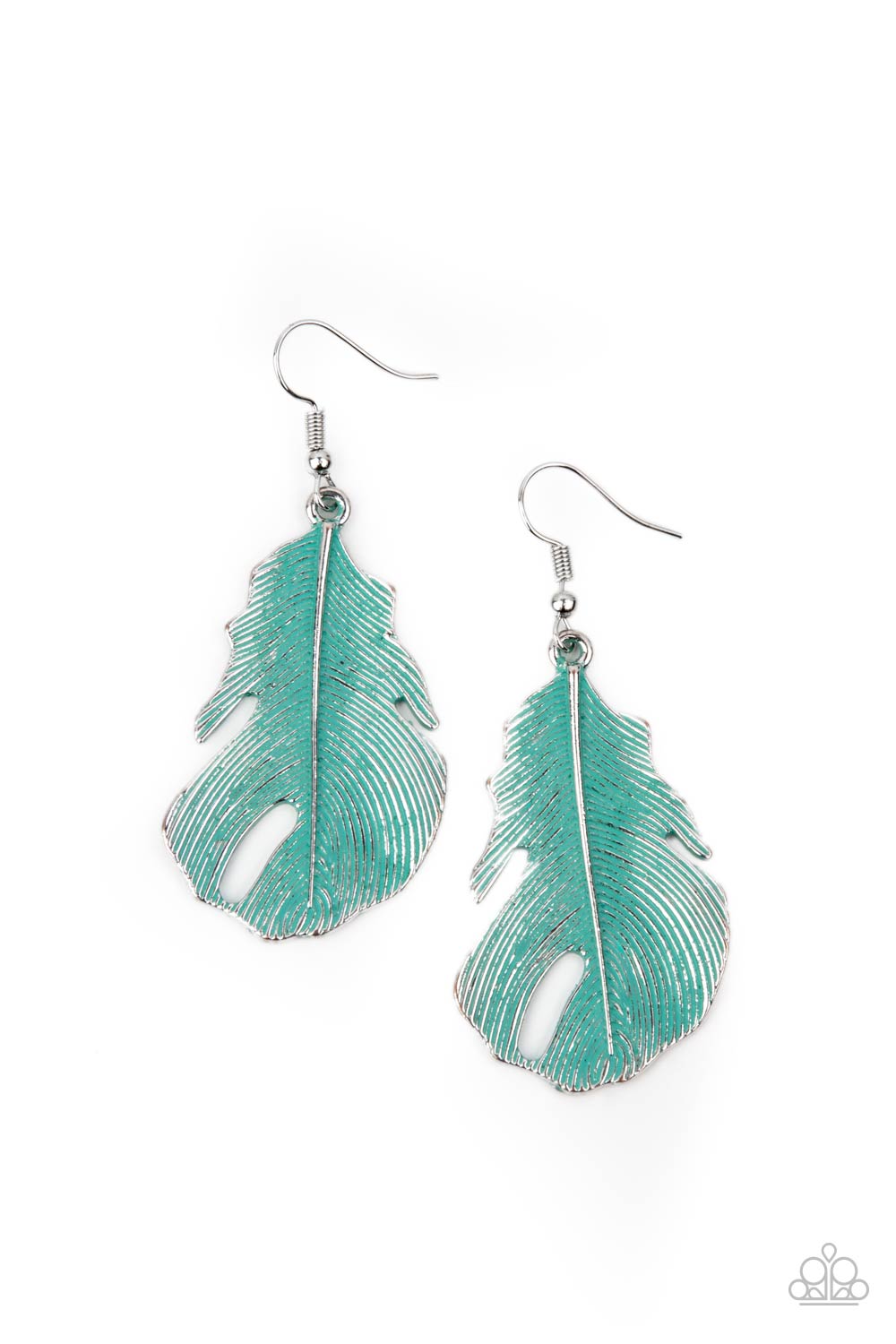 HEADS QUILL ROLL - BLUE FEATHER EARRINGS