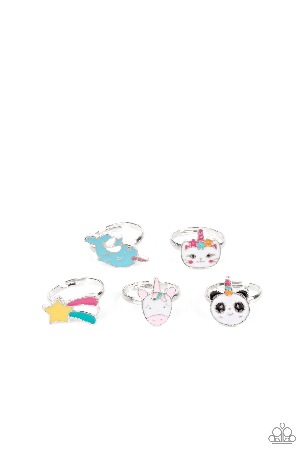 UNICORNS OF SEA AND LAND - ASSORTED SET OF 5 RINGS