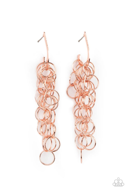 LONG LIVE THE REBELS - COPPER CLUSTER LINKS EARRINGS