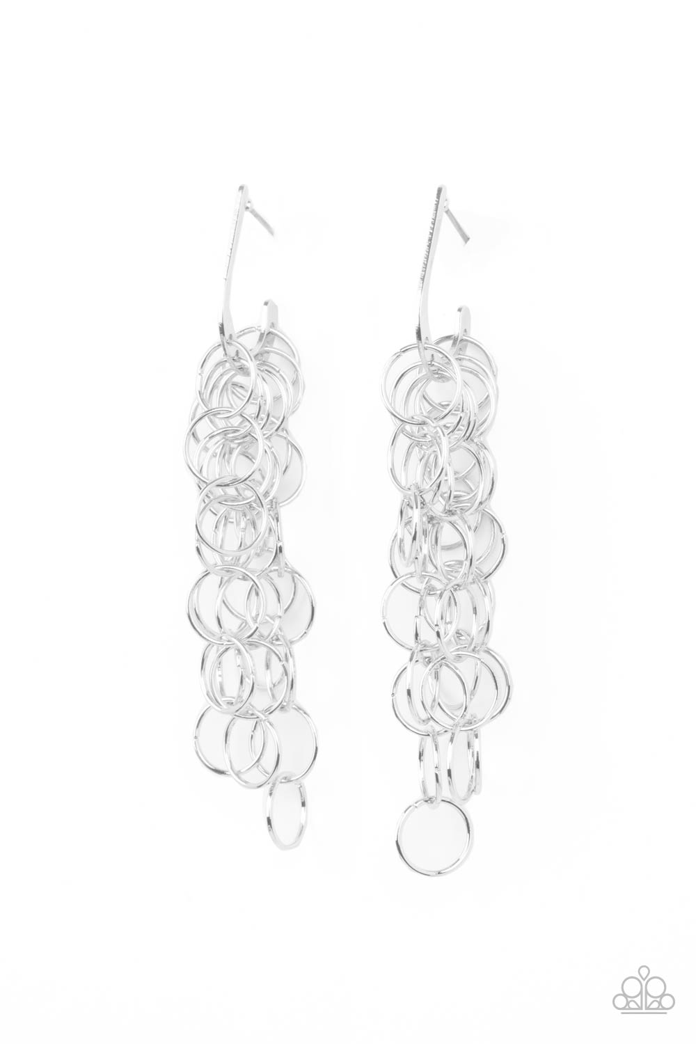 LONG LIVE THE REBELS - SILVER CLUSTER LINKS EARRINGS