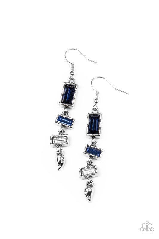 MODERN DAY ARTIFACT - BLUE SAPPHIRE RHINESTONE EARRINGS