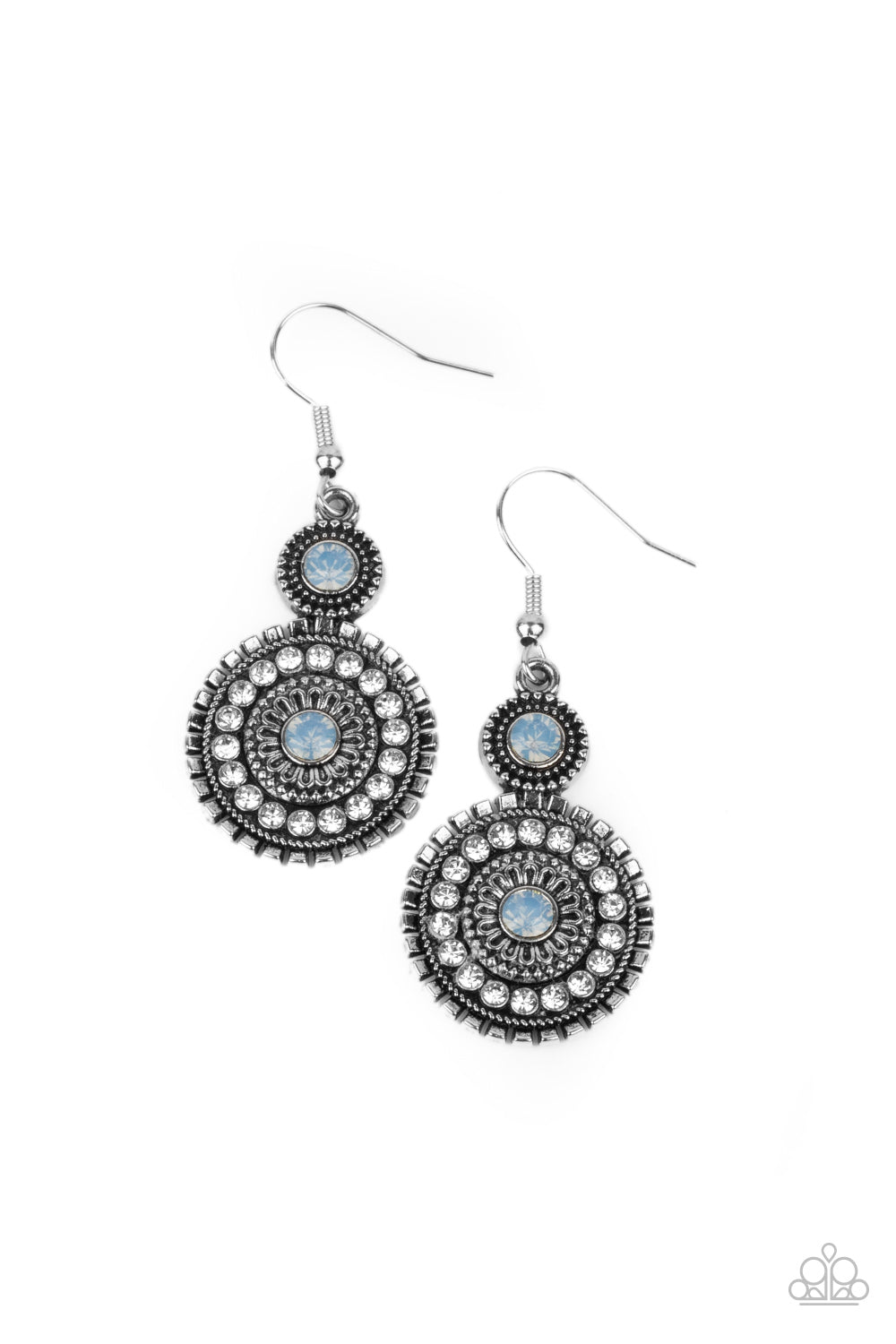 OPULENT OUTREACH - BLUE OPALESCENT RHINESTONE EARRINGS