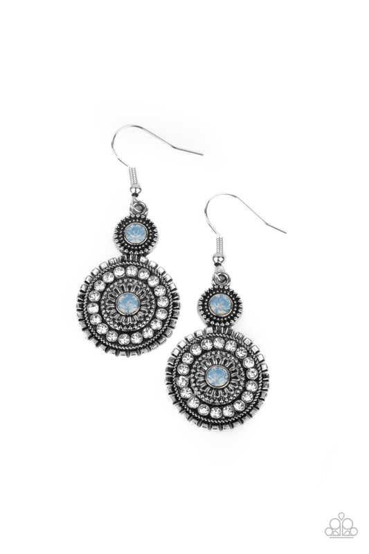 OPULENT OUTREACH - BLUE OPALESCENT RHINESTONE EARRINGS