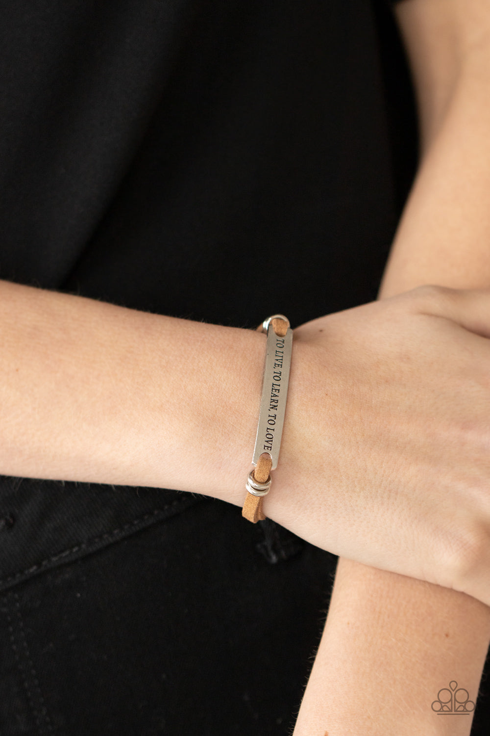TO LIVE, TO LEARN, TO LOVE - BROWN INSPIRATIONAL URBAN BRACELET