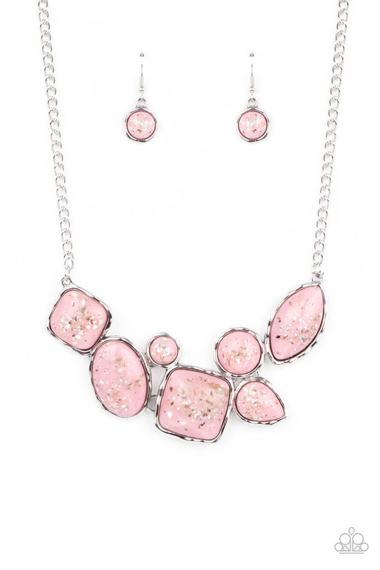 SO JELLY - PINK CONFETTI SHELL CHIPS IRIDESCENT NECKLACE