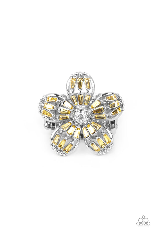 BOTANICAL BALLROOM - YELLOW RHINESTONES FLOWER RING