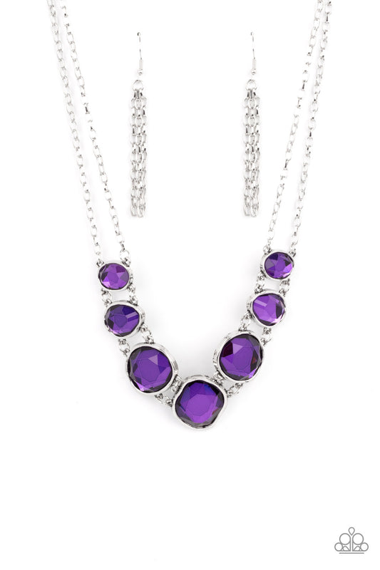 ABSOLUTE ADMIRATION - PURPLE AMETHYST RHINESTONE NECKLACE