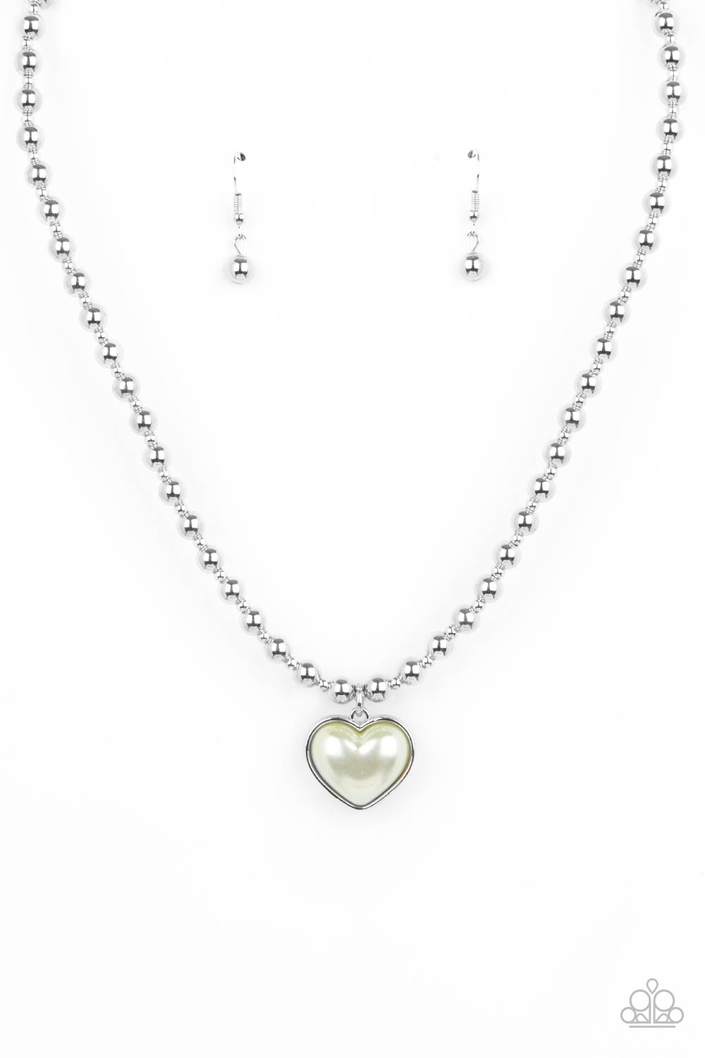 HEART FULL OF FANCY - GREEN PEARL HEART NECKLACE