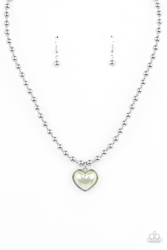 HEART FULL OF FANCY - GREEN PEARL HEART NECKLACE