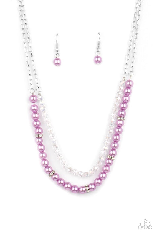 PARISIAN PRINCESS - PURPLE PEARLS IRIDESCENT NECKLACE